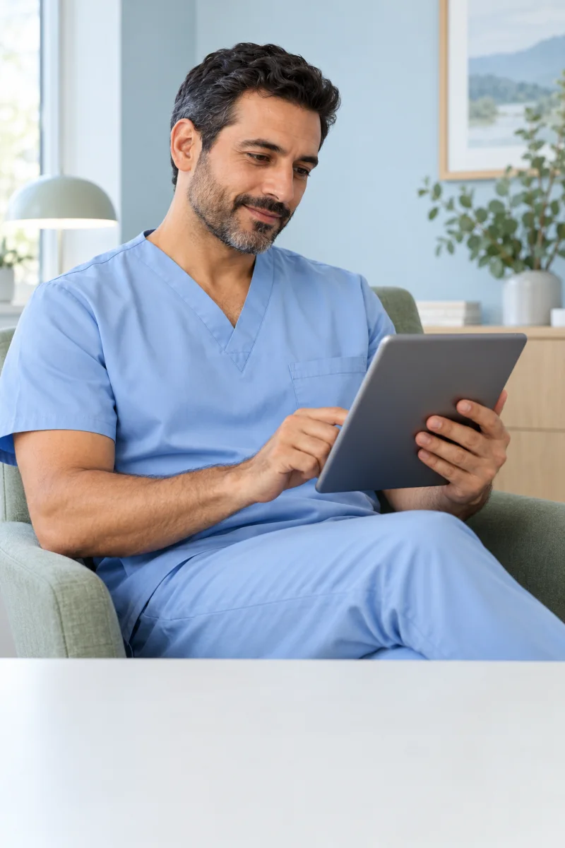 AI-generated model portraying a healthcare professional, not an actual clinician